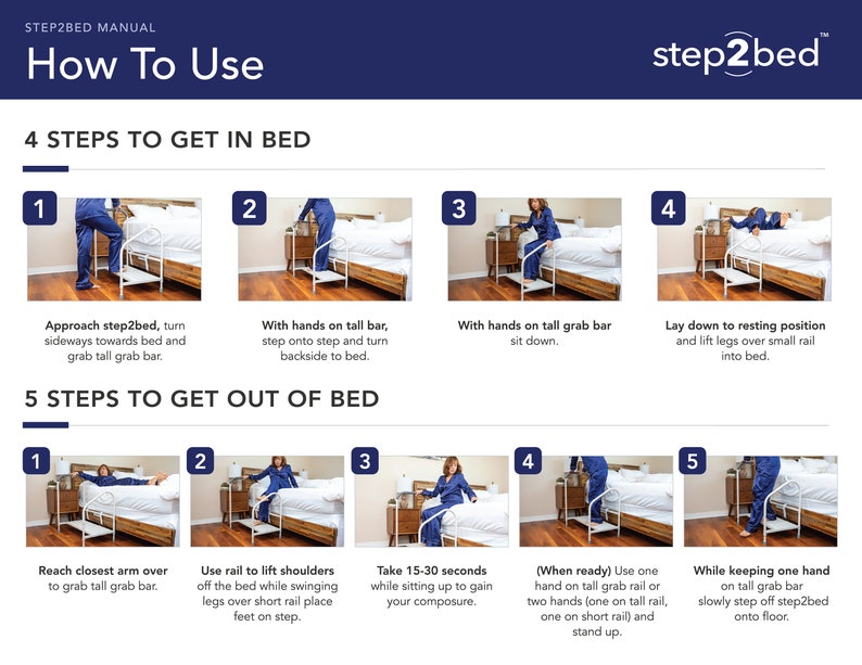 The Step2bed is the Ideal Bedside Safety Step and the Safest Way to Get