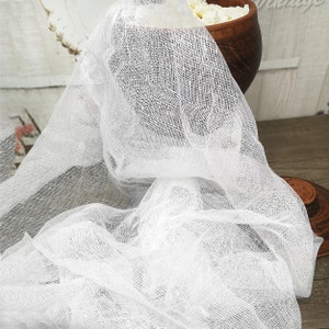 Cotton gauze, 100% cotton gauze fabric, gauze, cotton scrim, cheesecloth, filter cloth, white, 90 cm wide