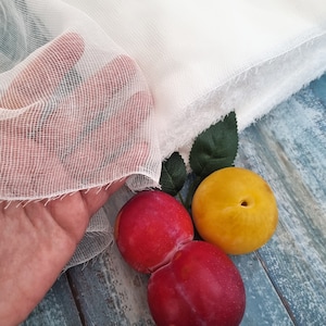 Bomullsgasväv, 100 % bomullsgasväv, gasväv, bomullsnät, ostduk, filterduk, vit, 90 cm bred