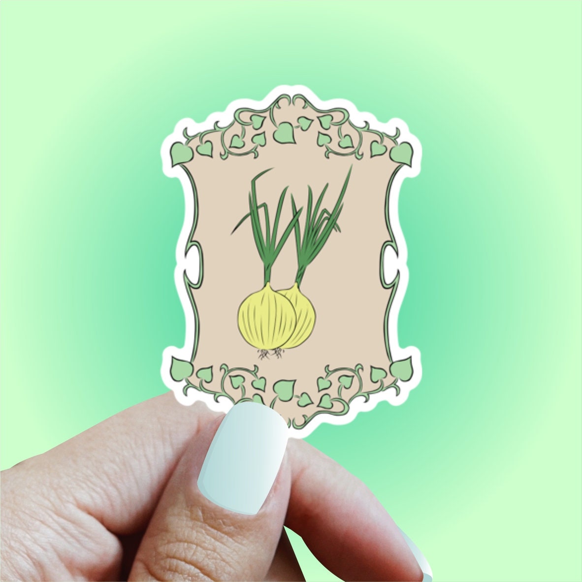 Onion Vinyl Sticker Vegetable Sticker Kitchen Sticker Etsy