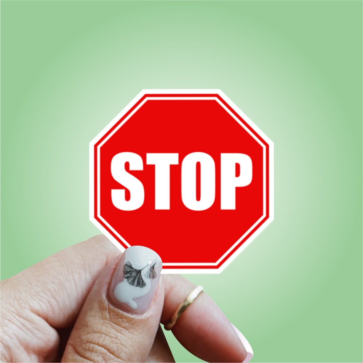 Stop Sign Vinyl Sticker Laptop Sticker Water Bottle Sticker Etsy