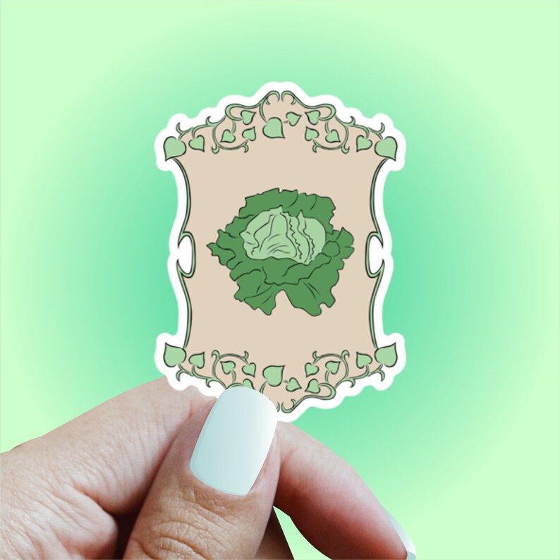 Lettuce Vinyl Sticker Vegetable Sticker Kitchen Sticker Etsy