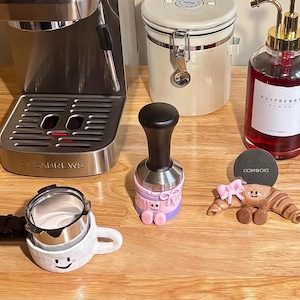 Espresso Tamper Holder | Cute Coffee Bar Decor | Portafilter|Kawaii Espresso Accessories | Barista Gift | Aesthetic Coffee Station Organizer