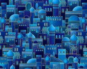 Midnight Bethlehem Town w Metallic fabrics, Silent Night by Harry Glass, 2513M-77