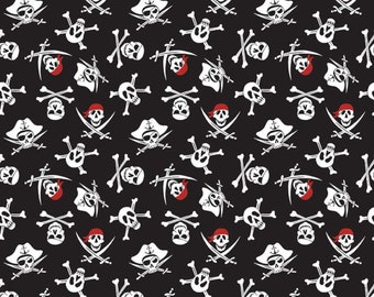 Halloween decor red black and white skulls and crossbones crossbones Halloween skulls Halloween centerpiece skull fabric seahorse