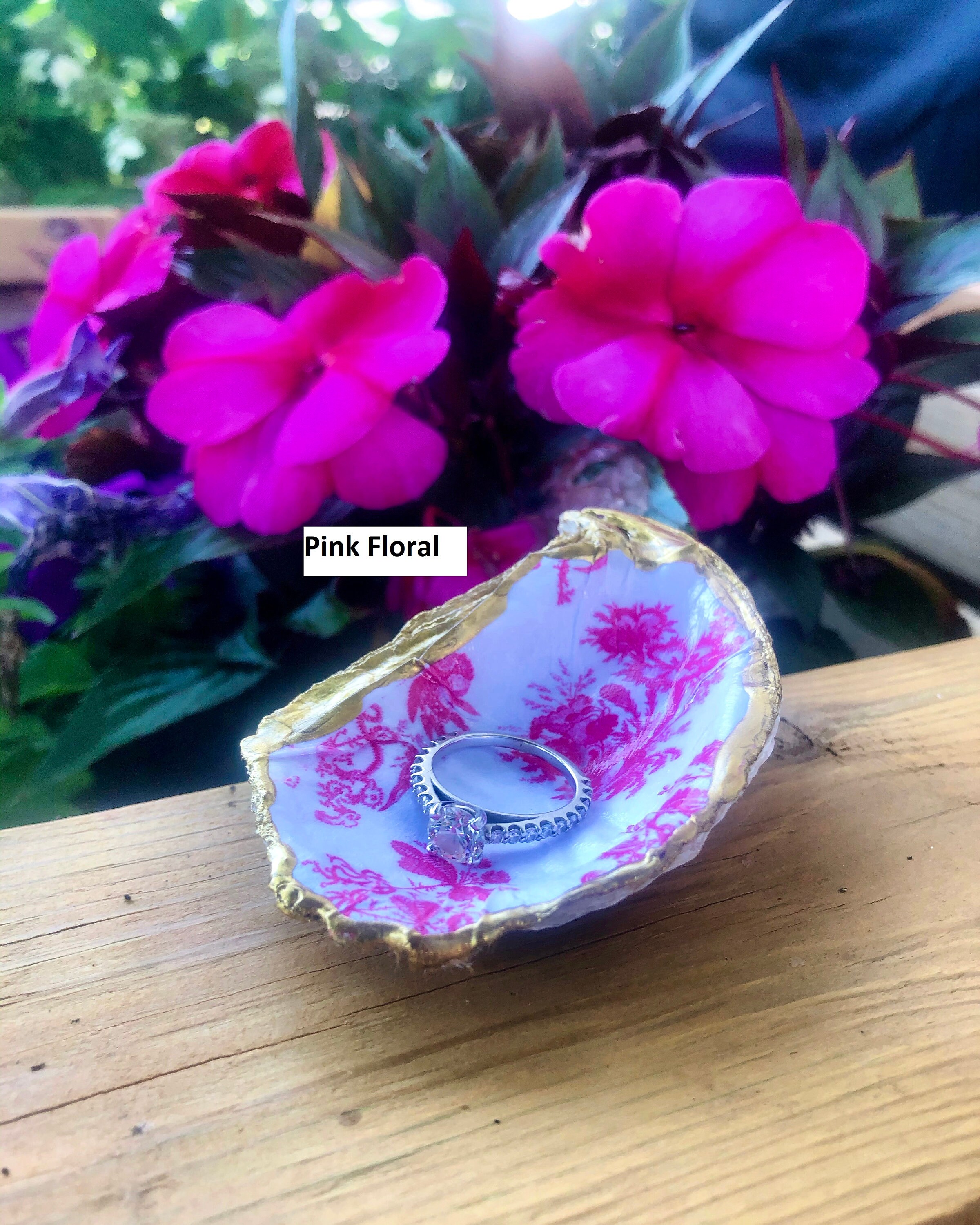 Oyster Shell Jewelry Dish Chinoiserie Etsy