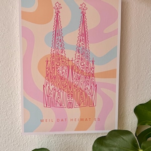 Impresión de póster de Colonia - Decoración de pared retro de la catedral de Colonia