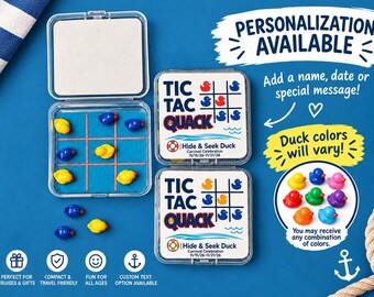 Tic Tac Quack Cruise Duck Game – Hide & Seek Cruise Ship Gift – Personalized Duck Game – 3x3 Travel Game