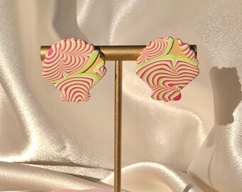 Beach Funk Shells Studs - Groovy Studs - Funky Studs - Clay Earrings