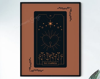 The Empress Tarot Printable Wall Art - Witchy, Mystical, Spiritual Art Print - Boho Tarot Card Decor Poster - Instant Digital Download