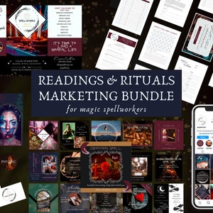 Spiritual Canva Templates for Reader, Spellworkers, Witches, Magic Spell, Occultist, Tarot, Astrologer Business Instagram Posts, Stories, IG