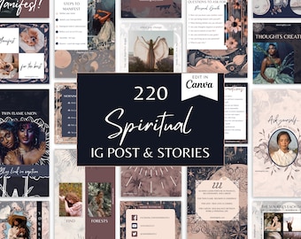 Spiritual Instagram Templates for Canva, Manifestation, Law of Attraction, LOA, Quotes, Affirmation Quote, Spiritual Coaches, Posts, Stories
