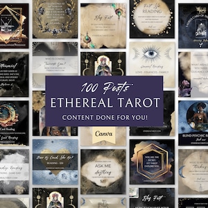 Tarot Reader Instagram Templates, Mystical, Witch, Spiritual, Tarot Social Media, Tarot Business Canva Posts, Spiritual IG, Content