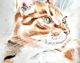 Ginger Tabby Cat Card