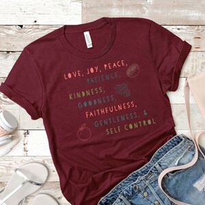 Fruit of the Spirit T-Shirt / Christian Shirts & Gifts for Women, Galatians 5:22, Bible Shirt, Christian T-Shirt image 3