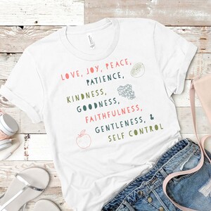 Fruit of the Spirit T-Shirt / Christian Shirts & Gifts for Women, Galatians 5:22, Bible Shirt, Christian T-Shirt image 4