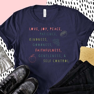 Fruit of the Spirit T-Shirt / Christian Shirts & Gifts for Women, Galatians 5:22, Bible Shirt, Christian T-Shirt image 2