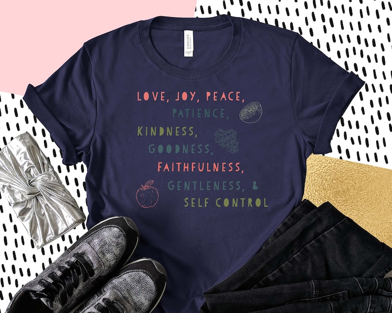 Fruit of the Spirit T-Shirt / Christian Shirts & Gifts for Women, Galatians 5:22, Bible Shirt, Christian T-Shirt image 2