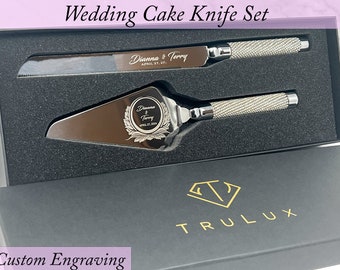 Elegant Engravings - Personalized Wedding Cake Knife Set