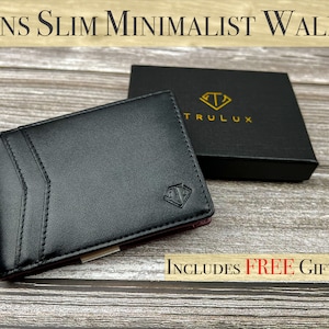 Billetera delgada con clip para dinero con bloqueo de RFID para hombres - Diseño de bolsillo frontal minimalista