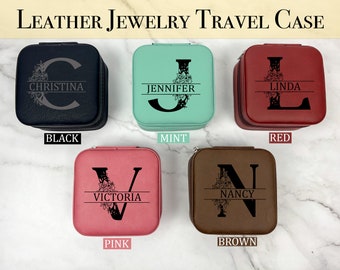 Joyero de viaje de cuero personalizado para damas de honor