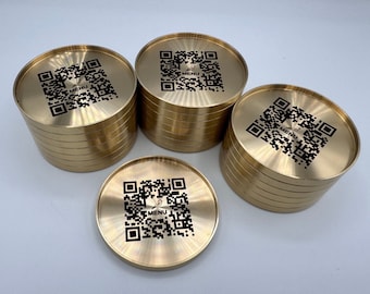 Posavasos con código QR - Bar de cócteles - Posavasos de cóctel - Posavasos de latón