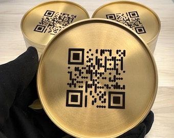 Posavasos de latón grabados a medida: posavasos con logotipo personalizado para el hogar, regalos de inauguración o marca comercial.