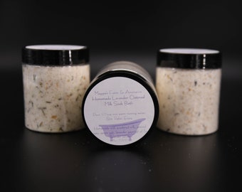 Homemade Lavender Oatmeal Milk Soak Bath/ Essential Oils/ milk soak/ oatmeal soak/ lavender soak/ skin hydrating and soothing bath