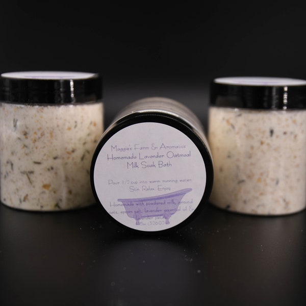 Homemade Lavender Oatmeal Milk Soak Bath/ Essential Oils/ milk soak/ oatmeal soak/ lavender soak/ skin hydrating and soothing bath