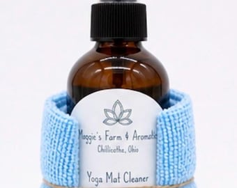 Yoga Mat Cleaner Spray with Microfiber Cloth, 4 oz Lavender Tea Tree Mat Cleaning Kit