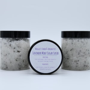 Sugar Scrub Lavender Mint All Natural Exfoliating Scrub Moisturizing Hand and Foot Scrub with Essential Oils Smooth Skin Spa Gift for Her