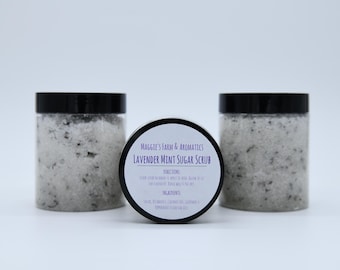 Sugar Scrub Lavender Mint All Natural Exfoliating Scrub Moisturizing Hand and Foot Scrub with Essential Oils Smooth Skin Spa Gift for Her
