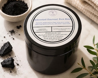 Activated Charcoal Face Mask Powder, 4 oz Mix with Water Facial Mask