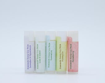 Lip Balm Natural Honey Lip Balm with Essential Oils Moisturizing Nourishing Beeswax Lip Care for Soft Healthy Lips All Natural Gift Idea