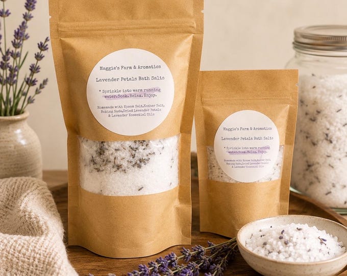 Bath Salts with Essential Oils Epsom Salt Soak Aromatherapy Bath Soak Artisan