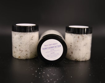 Homemade Lavender Coconut Salt Scrub/ Essential Oil
