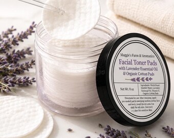 Facial Toner Pads Witch Hazel Lavender Vitamin E Natural Skincare Makeup Remover Face Care