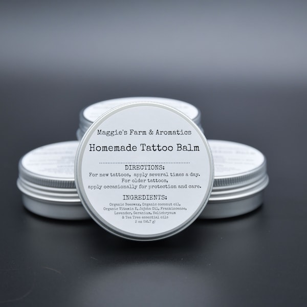 Homemade Tattoo Balm/ essential oils/  tattoo salve/ all natural tattoo healer/ homemade tattoo goo