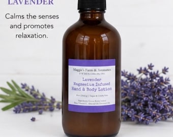 Lavender Magnesium Hand & Body Lotion, Fast Absorbing, Non-Greasy