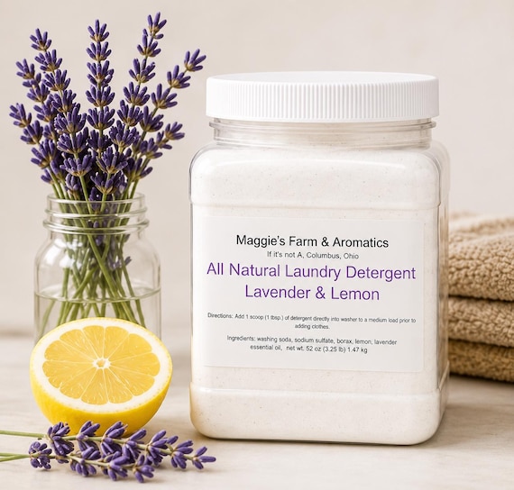 Natural Laundry Detergent: Plant-Based, Essential Oil Scent, 32 oz