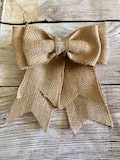 Farmhouse Burlap Wired Bow - Rustic Decor Bow