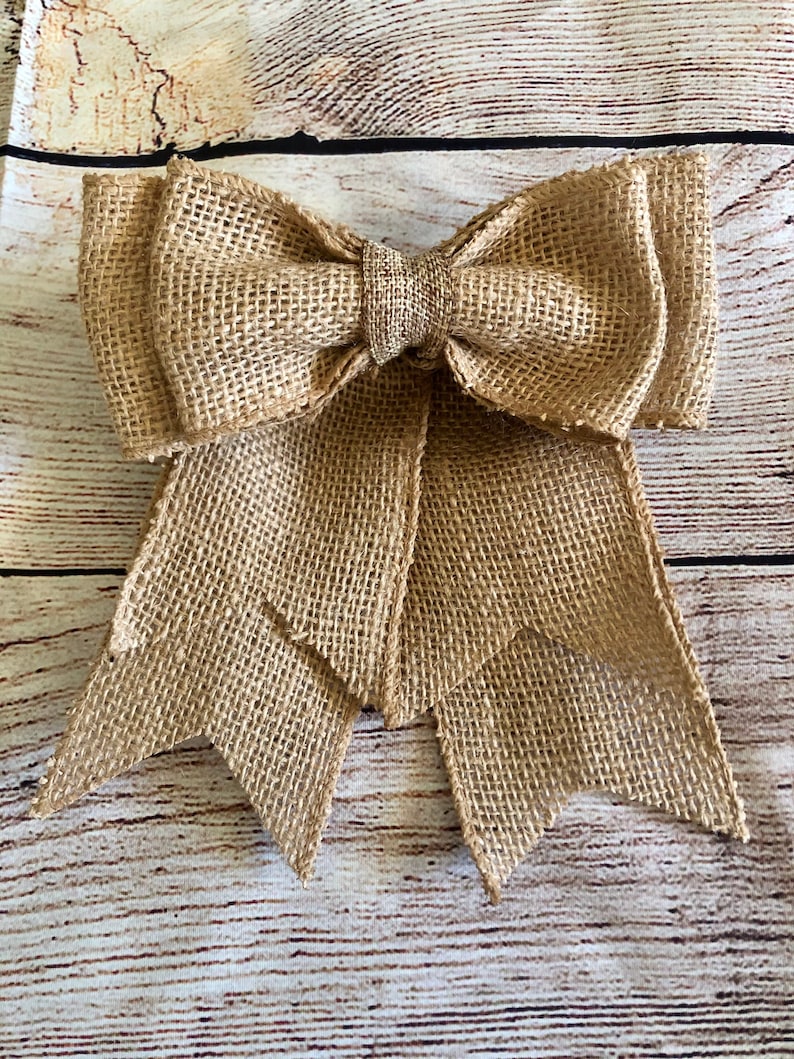 Farmhouse Burlap Wired Bow - Rustic Decor Bow