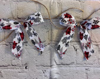 Farmhouse Decorative Canister Bows - Buffalo Plaid -Craft Bows