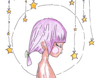 Illustration av stjärnflicka