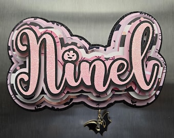 Custom 3D Name Magnet: Personalized Locker Fridge Halloween Decor