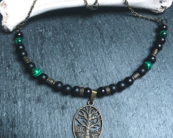 Tree of Life Necklace, Bronze, Brass, Pagan, Shaman, Nature, Viking, Witch, Folk, Norse, Wicca, Celtic, Fantasy, Medieval