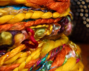 Single ply super bulky weight 200yards Handdyed yarn Huge Chunky Yarn Handspun Cheviot Wool
