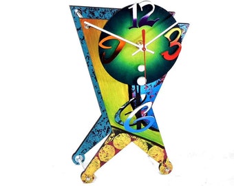 ONE 6-Very Cool Clocks-Modern Clocks-Table Clocks-Pendulum Clocks-Colorful Clocks-Unique Clocks-Abstract-Home Decor-Office Clocks-Gift