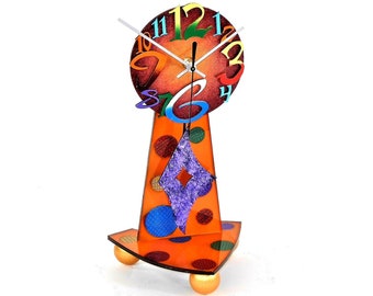ORANGE-Very Cool Clocks-Modern Clocks-Table Clocks-Pendulum Clocks-Abstract Clocks-Unique Clocks-Home Decor-Office Clocks-Gift