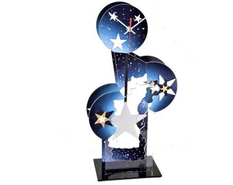 STAR-Very Cool Clocks-Table Clocks-Modern Clock-Pendulum Clocks-Unique Clocks-Abstract Clocks-Home Decor-Sky-Night-Blue-Office Clocks-Gifts